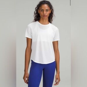 Lululemon High Neck Running and Training T-Shirt White